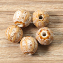 12mm 5Pcs Ceramic DIY Jewelry Flower Glaze Watermelon Shape Loose Beads