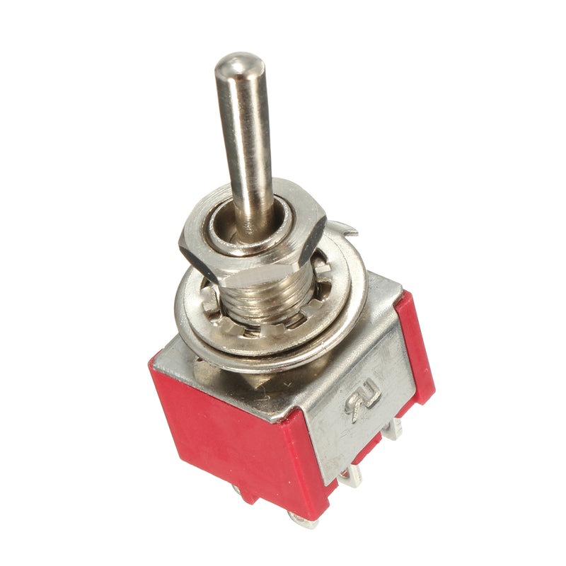 5pcs Red Toggle Switch DPDT On-Off-On 6 PINs 3 Position 5A 120Vac /2A 250Vac