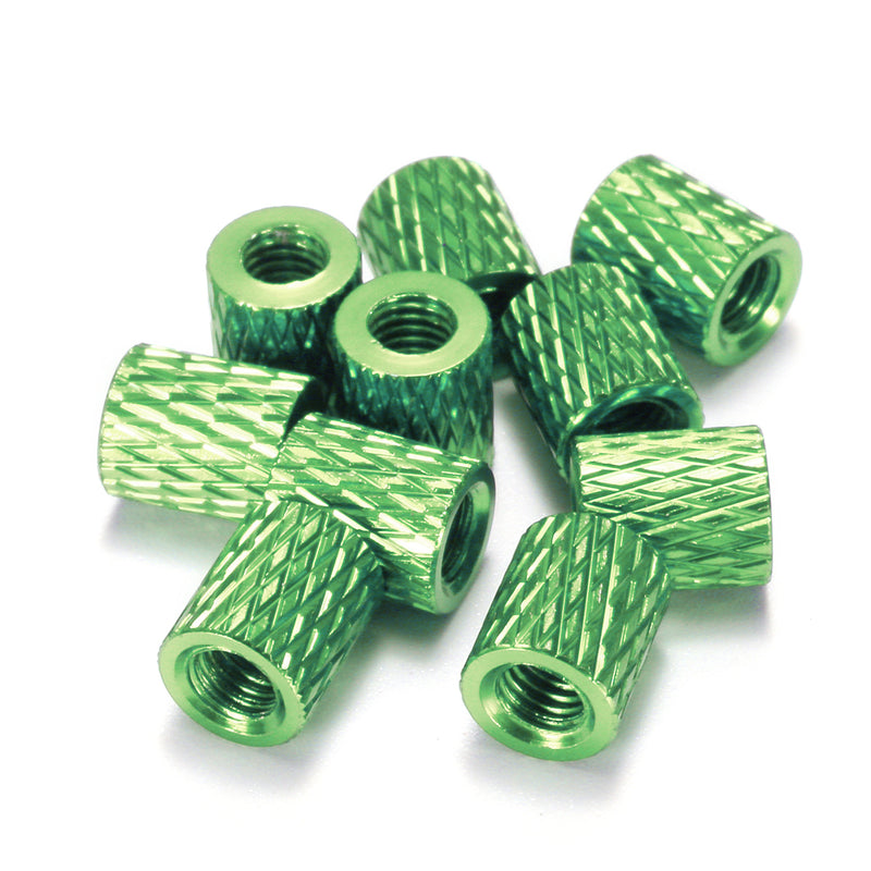 Suleve M3AS1 10Pcs M3 6mm Knurled Standoff Aluminum Alloy Anodized Spacer
