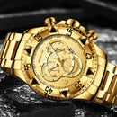 GIMTO GM259 Fashion Men Business Stainless Steel Band Three Dial Date Display Quartz Watch