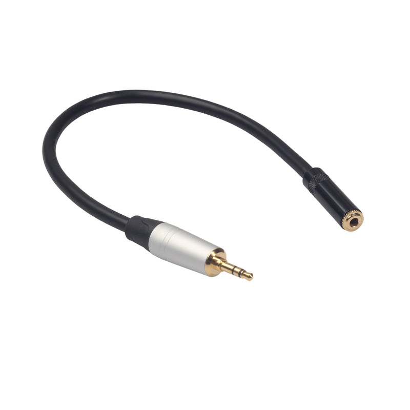 REXLIS 3.5mm Male to Female Audio Cable 0.3m Aluminum Alloy Shell Plug Video Cable for Tablet