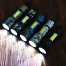 XANES 5W XPE+COB 800Lumens 5Modes Zoomable Waterproof Mini LED Flashlight Outdoor Portable Camouflage Mini LED Torch