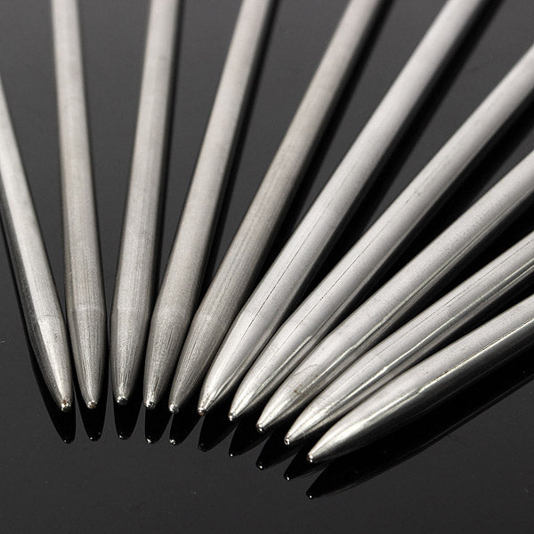 55pcs 11 Sizes Stainless Steel Double Pointed Knitting Needles Hat Sweater Scarf Crochet Hook