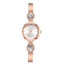 Elegant Big Crystal Alloy Strap Slim Ladies Dress Bracelet Women Simple Dial Quartz Watch