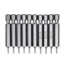 BROPPE 10Pcs Magnetic Hexagon Hex Screwdriver Bits H1.5/H2/H2.5/H3/H4/H5/H6 1/4 Inch Hex Shank Screwdriver Set For Bosch
