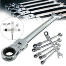 DANIU Flexible Pivoting Head Ratchet Combination Spanner Wrench Garage Metric Tool 6 Size