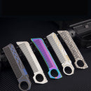 IPRee 4 In 1 Tactical Stainless Steel Comb Safety Survival Emergency EDC Gadget