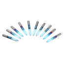 Drillpro 10pcs 0.1/0.2/0.3/0.4/0.5mm 45 Degree Flat Bottom PCB Engraving Bit Blue NANO Coated Carbide CNC Router Tool