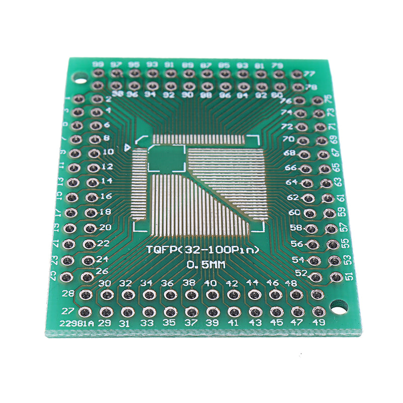 5pcs QFP TQFP LQFP FQFP 32 44 64 80 100 LQF SMD Turn To DIP Adapter PCB Board Converter Plate 0.5/0.8 mm IC Adapter Socket