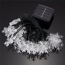 5M 20 LED Snowflake Bling Solar Fairy String Lights Christmas Outdoor Party Multicolor Lamp