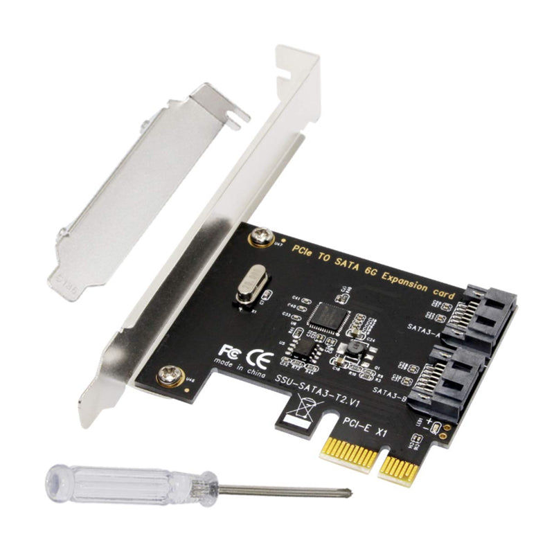 SSU SATA3 - T2 PCI -E To Sata 3.0 Expansion Card 6Gbps With Two SATA Interfaces For Desktop Computer