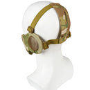 Steel Wire Mask Outdoor Hunting Breathable Tactical Mesh Half Face Protective Mask Earmuffs Version