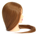 Brown 18 Inch Long Straight Hair Training Model Mannequin Practice Head Salon Cutting