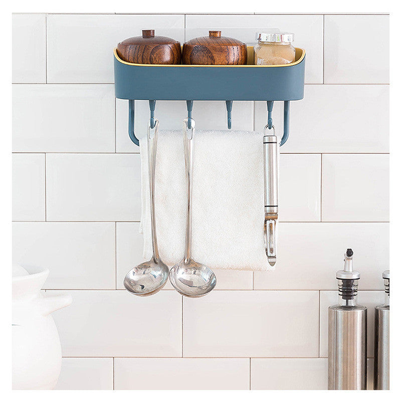 Bathroom Shelf Organizer Bath Shower Gel Shampoo Holder Storage Rack Punch Free