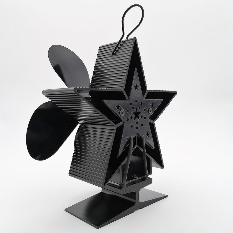 4-Blade Heat Powered Stove Fan for Wood/Log Burner/Fireplace Increases More Warm Air Eco-Friendly Household Fireplace Fan