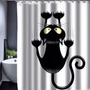 White Black Cat Waterproof Bathroom Shower Curtain 180 x 180CM Bathroom Floor Room