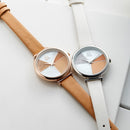 SHENGKE SK K0109 Fashion Color Segmentation Ladies Casual Dial Leather Band Women Quartz Watch