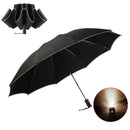 ZUODU 2-3 People Folding Umbrella Reflective LED Light Automatic Umbrella Portable Windproof Sunshade With Leather Cover