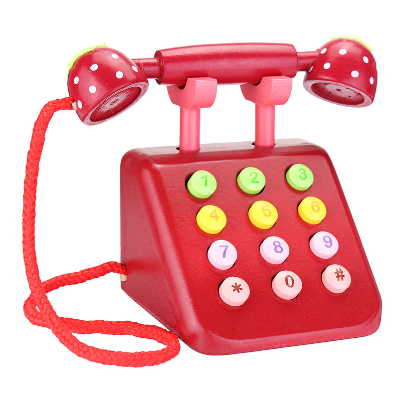 Simulation Wooden Phone Toys Educational Children Dollhouse Gifts Pretend Play Toys