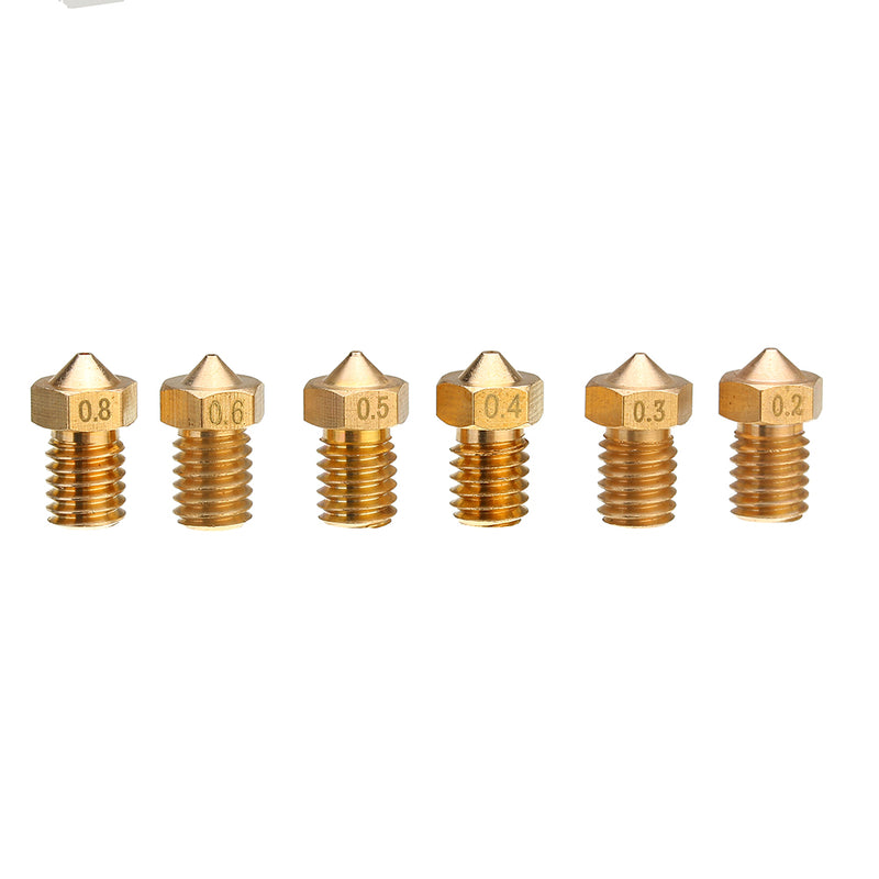 TRONXY V6 0.2/0.3/0.4/0.5/0.6/0.8mm M6 Thread Brass Extruder Nozzle For 3D Printer Parts
