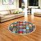 60/80/100/120CM Mandala Pattern Round Carpet Living Room Area Rugs Floor Mat