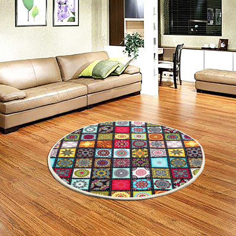 60/80/100/120CM Mandala Pattern Round Carpet Living Room Area Rugs Floor Mat