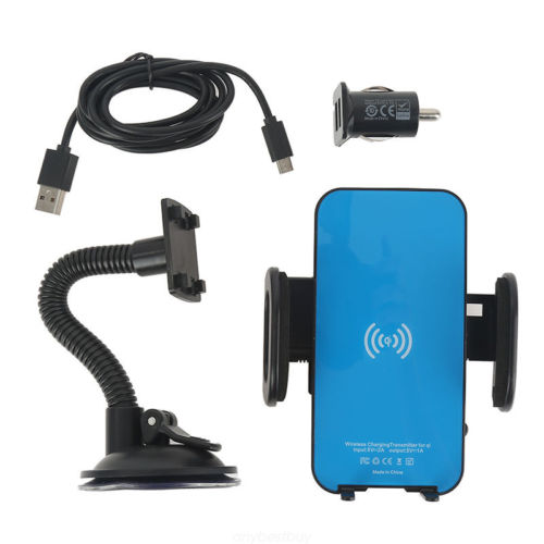 2 Coils 10W Qi Wireless Car Dashboard Holder Charger for Samsung S8 Huawei iPhone 7 Plus