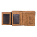 IPRee Men's Vintage RFID Blocking Trifold Wallet PU Leather ID Credit Card Holder