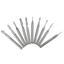 10pcs/Set Ball Nose End Milling Cutter Set Carbon Steel 1mm-3.175mm CNC Milling Cutter