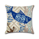 Sea Creature Turtle Fish Sea Horse Square Cotton Linen Cushion Cover Home Decor 4 Styles Pillow Case