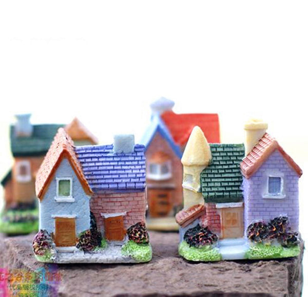 Villa Bonsai Garden Decorations Resin Crafts House Micro Landscape Fairy Garden for Home Garden Decoration