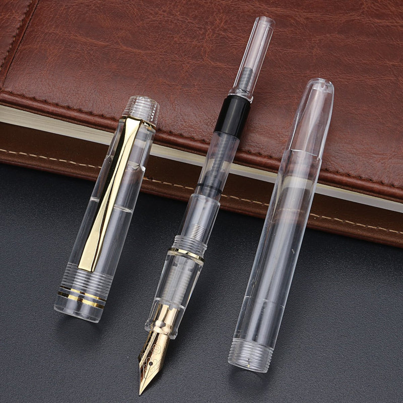 HERO 1202 Transparent Fountain Pen Extra Fine 0.38MM Nib 135MM Ink Absorber Writing