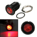 Silver/Black Shell Metal 12mm LED Indicator Light Pilot Dash Lamp Screw Shape12V