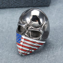 Fashion Titanium Steel Men's Ring Skull and Flag Personality Finger Ring