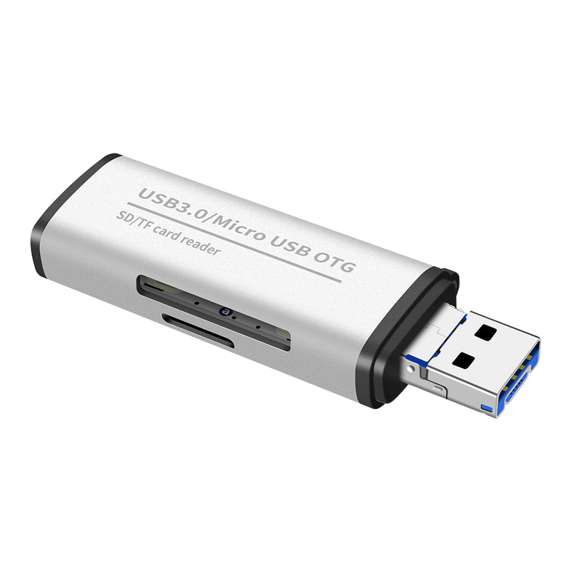 USB3.0 Micro USB OTG Card Reader SD/TF/USB Card Reader Aluminum Alloy Memory Card Reader