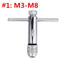 Drillpro Adjustable T-handle Screw Tap Handle M3-M8 M5-M12 Standard and Extended Length Tap Wrench Hand Tapping Tool