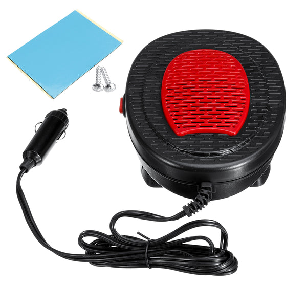 12V Electric Car Heated Fan Fast Heating Fan Heater 180 Rotating Bracket Defrost & Defog