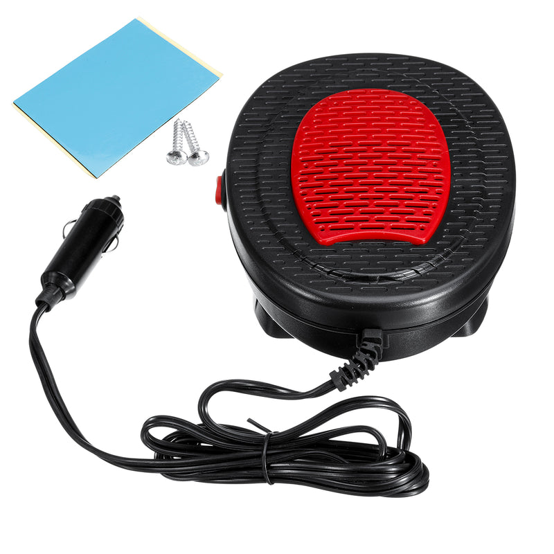 12V Electric Car Heated Fan Fast Heating Fan Heater 180 Rotating Bracket Defrost & Defog
