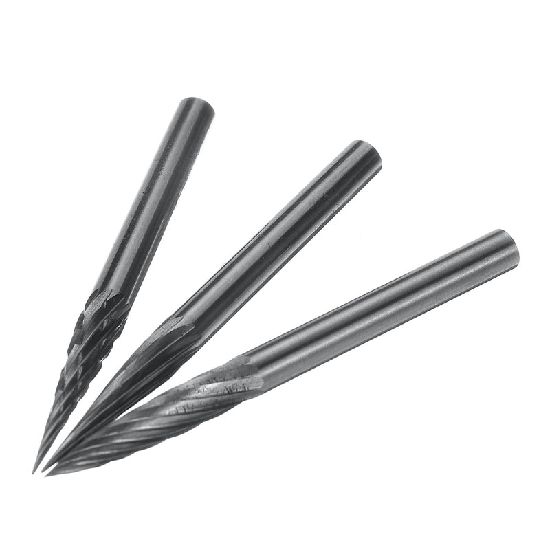 20Pcs 3x3mm Carbide YG8 Tungsten Steel Power Drill Bits Rotary File Engraving Tool