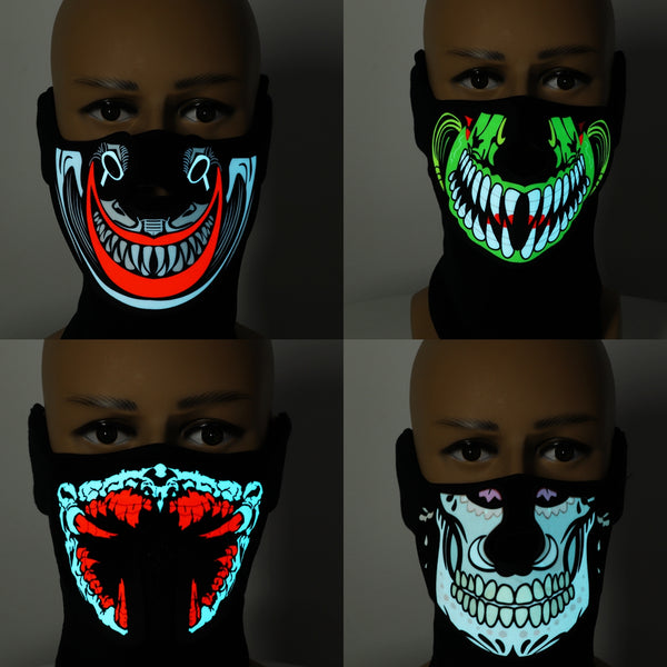 Cool Light Halloween LED Mask Cool Light Up Cosplay Party Flashing Luminous Ghost Skull Hot