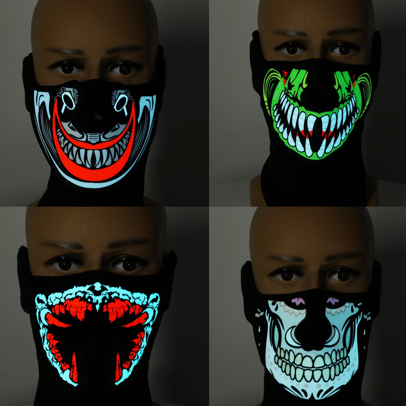 Cool Light Halloween LED Mask Cool Light Up Cosplay Party Flashing Luminous Ghost Skull Hot