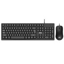 AOC KM150 Wired Keyboard & Mouse Set 104 Keys Waterproof USB Keyboard 1600DPI Mouse Home Office Ergonomic Mice Kit for Laptop Computer PC