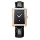REBIRTH RE203 Square Dial Women Wrist Watch Elegant Design Leather Band Quartz Watches