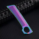 IPRee 4 In 1 Tactical Stainless Steel Comb Safety Survival Emergency EDC Gadget
