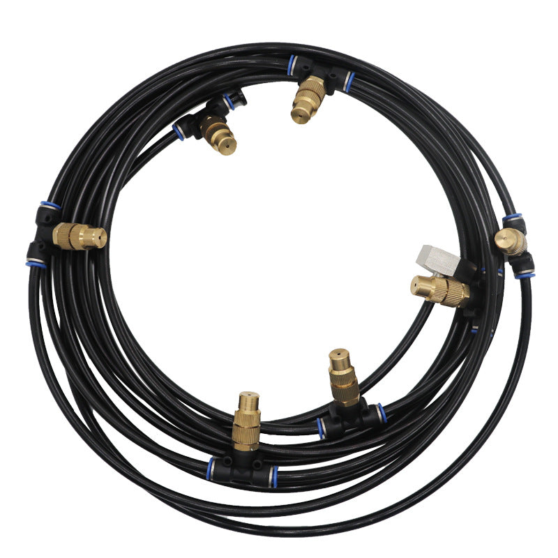 6M/9M Outdoor Mist Coolant System Water Sprinkler Garden Greenhouse Patio Mister Cooling Spray Kits Adjustable Atomizing Nozzles Large Flow