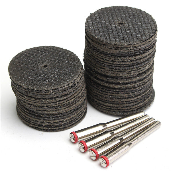 50pcs 32mm Cutting Discs Cut Off Wheel with 4pcs 1/8 Inch Shank Mandrels for Rotary Tools