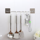 6 Hook Vacuum Sticker Stainless Steel Towel Holder Rack Bathroom Non-marking Wall MECO