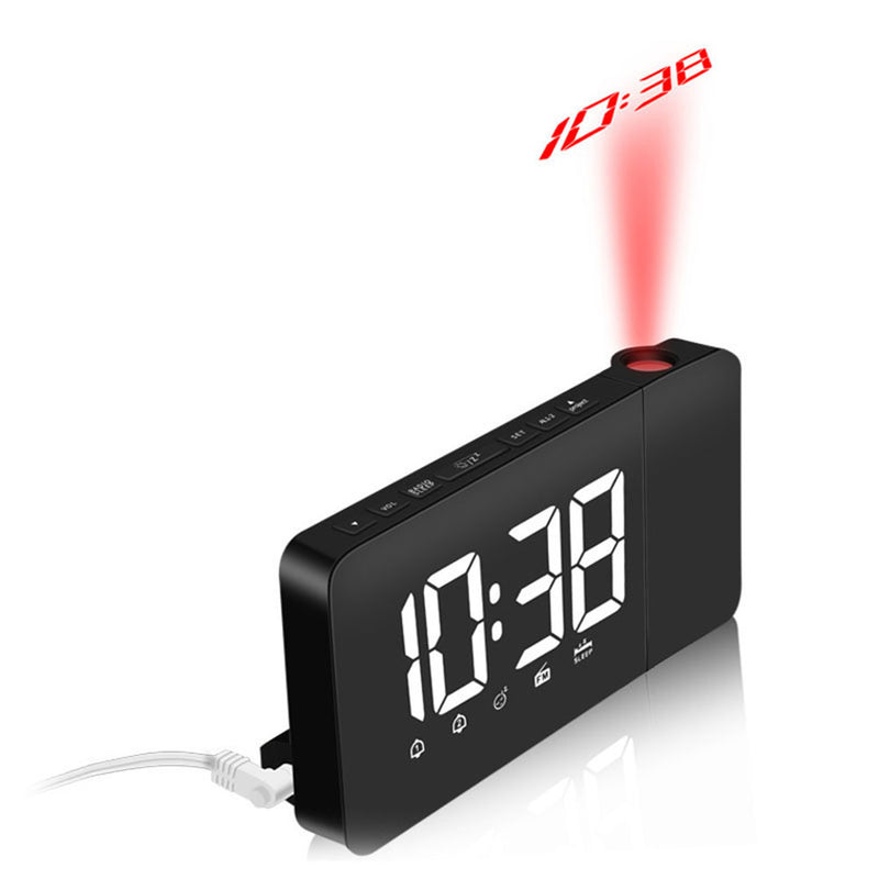 TS-3211 360 Rotated Projection Clock FM Radio Clock Snooze Function Creative Alarm Clock