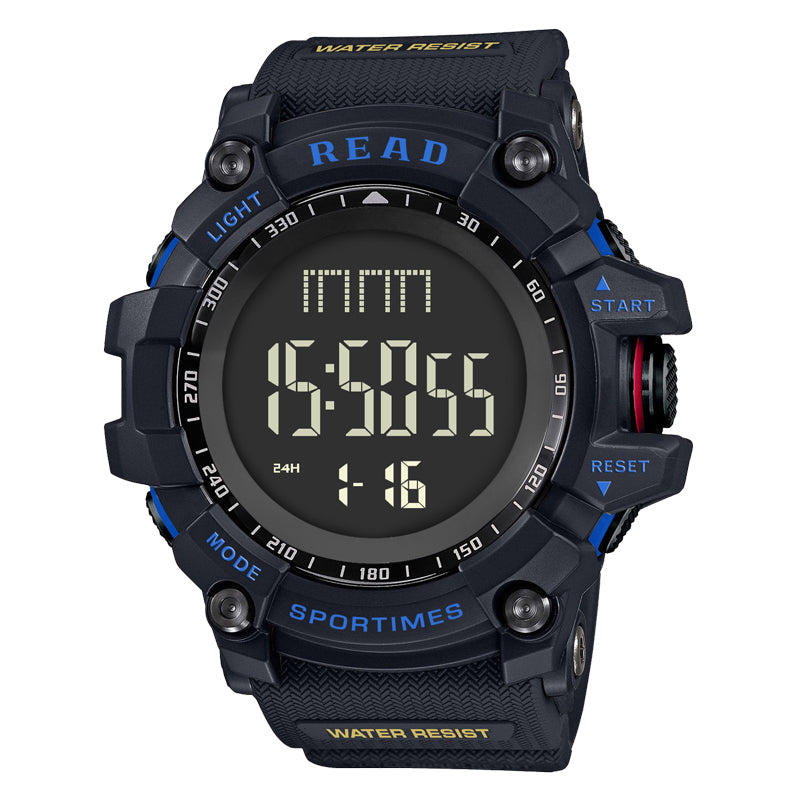 READ R90002 Digital Watch Multifunction Luminous Display Fashion Stopwatch Double Time Alarm Watch