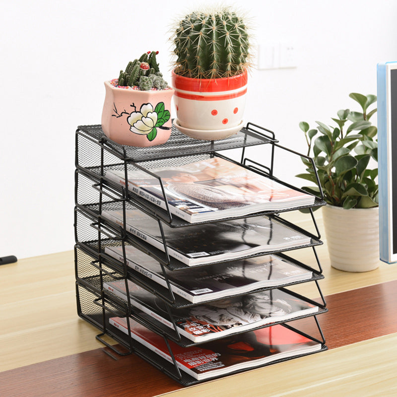 Single layer stackable file rack data rack office equipment Desktop Organizer